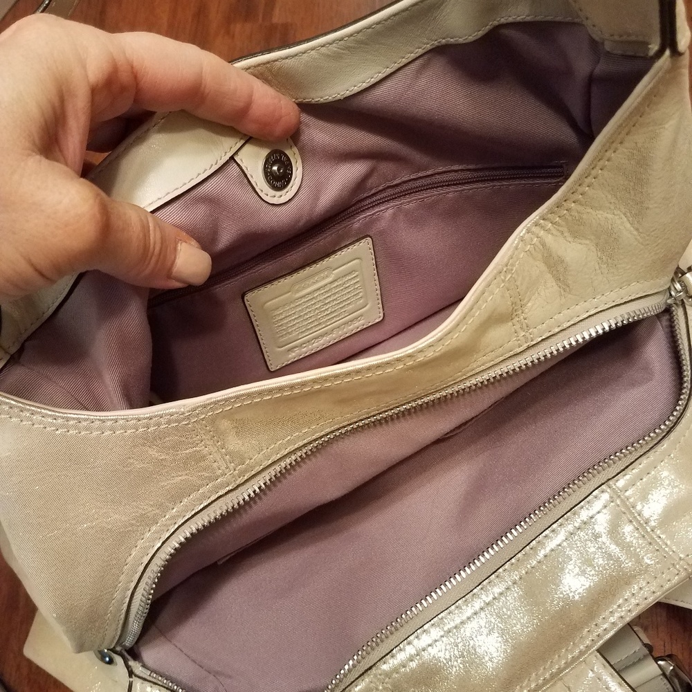 Gently used gold metallic Coach purse - Picture 3 of 3